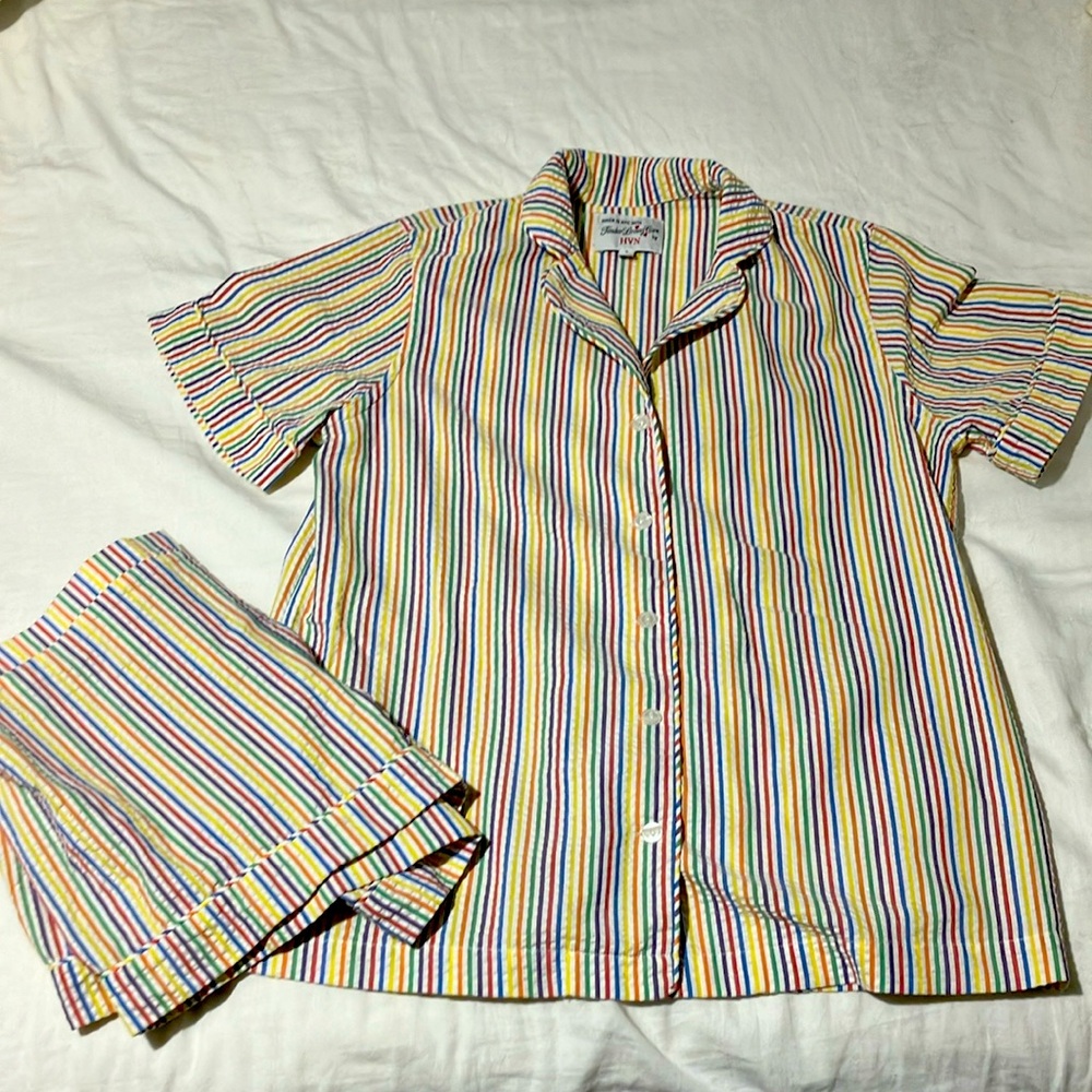 Made in NYC 'Tender Loving Care' by HVN - colored stripes pjs - ladies size S